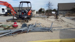 Staging area for the pier renovations