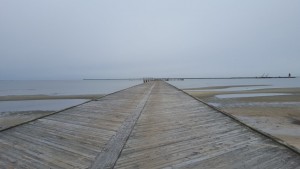 Cape Henlopen pier walking out to the work area