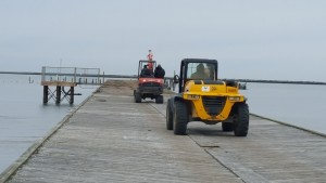 My escort, the crew headed back to work