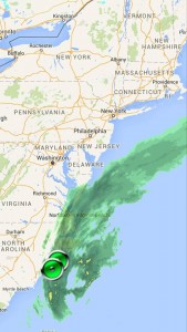 East coast storm as of 10 PM Sunday night