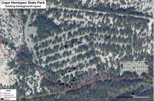 Current campground layout, delaware,sussexcounty,cape henlopen state park