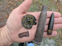 ordinance, beach combing, delaware, bethany beach, sussex county, 40 mmshell casing, 50 caliber bullet, beach, fuse timer, fort miles, north firing range,