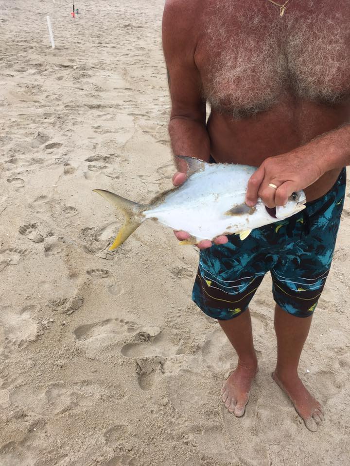 A pompano was caught last weekend by Ron Saxton at Fenwick Island State