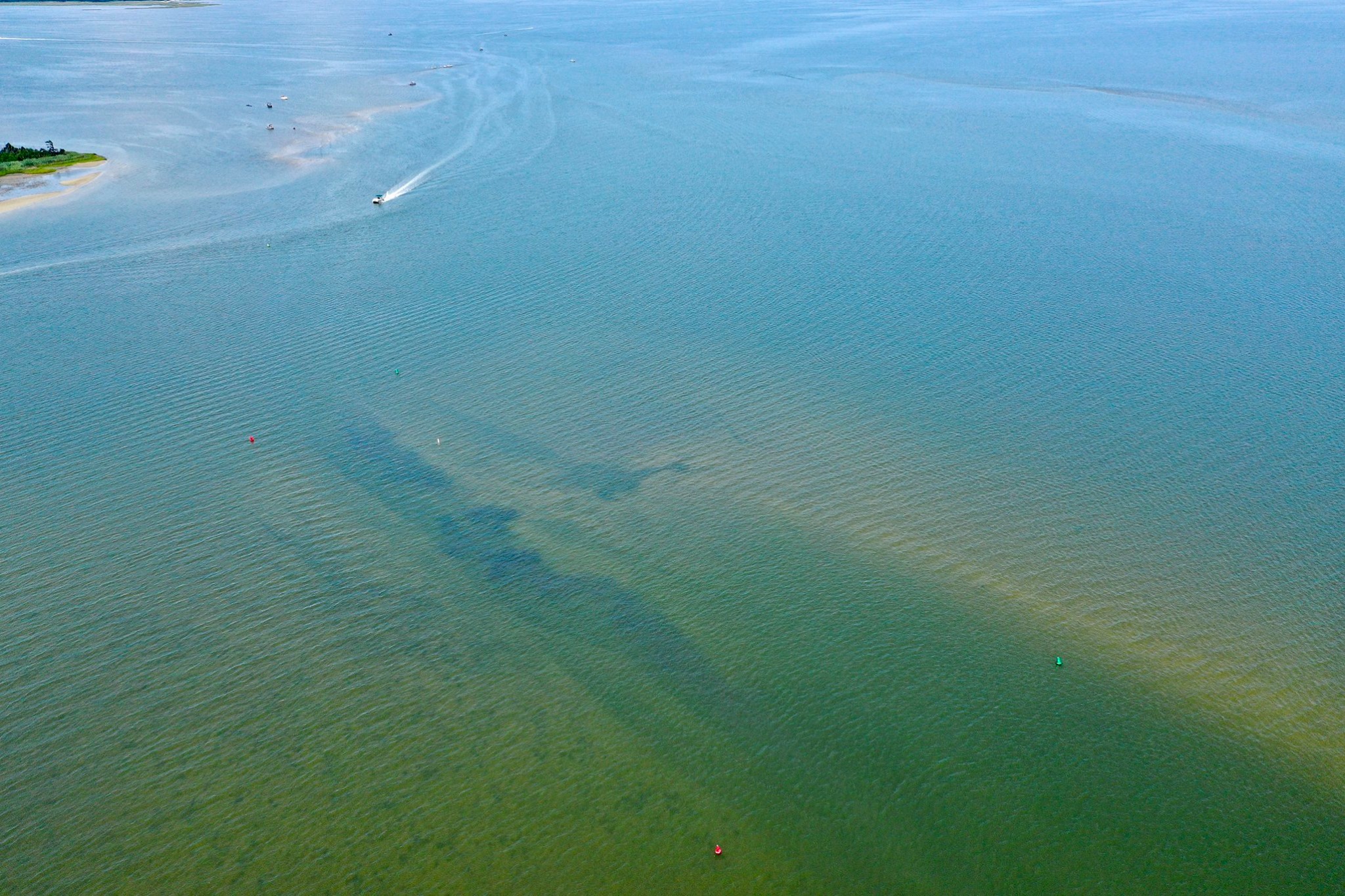 Baker's Channel shot on Friday at low tide. photo by Driscoll drones
