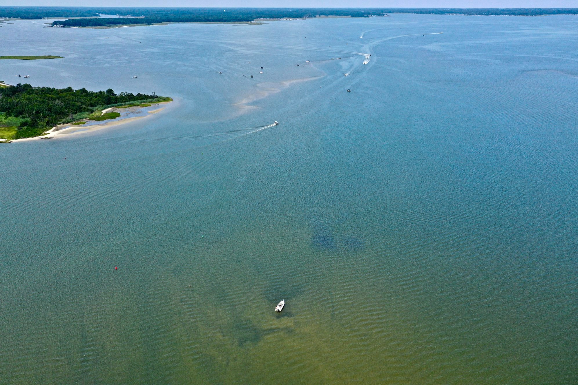 Baker's Channel shot on Friday at low tide. photo by Driscoll drones