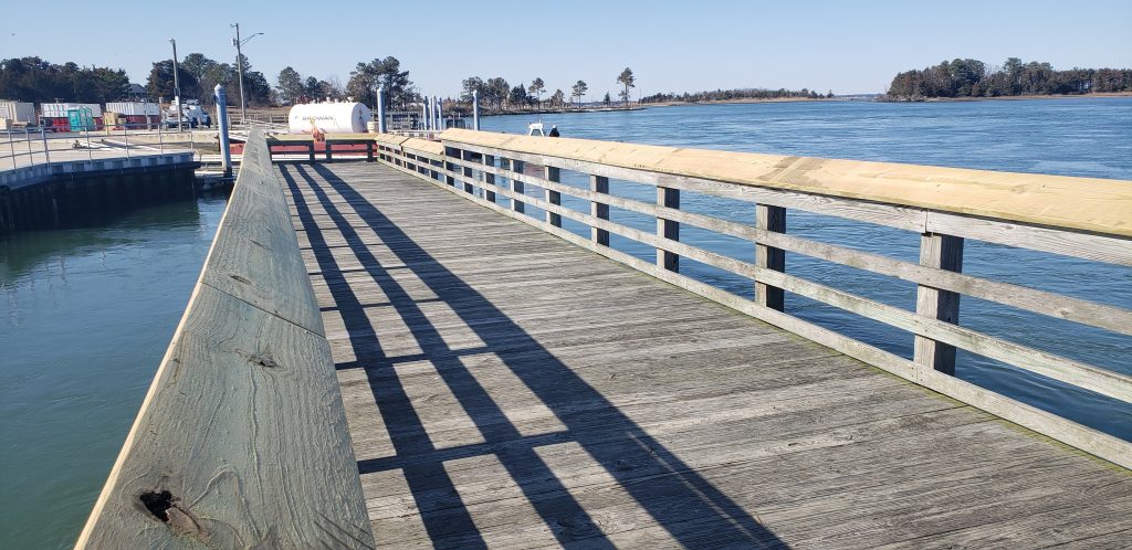 Massey's Landing fishing pier has a new new rail