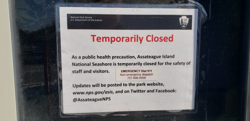 assateague island national seashore, coronavirus, covid 19, maryland,