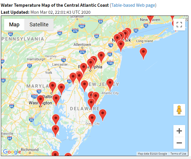The National Centers For Environmental Information Water Temperature