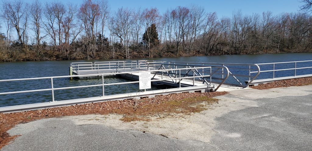 ted harvey wildlife area, logan lane pond, handicap fishing access, floating dock