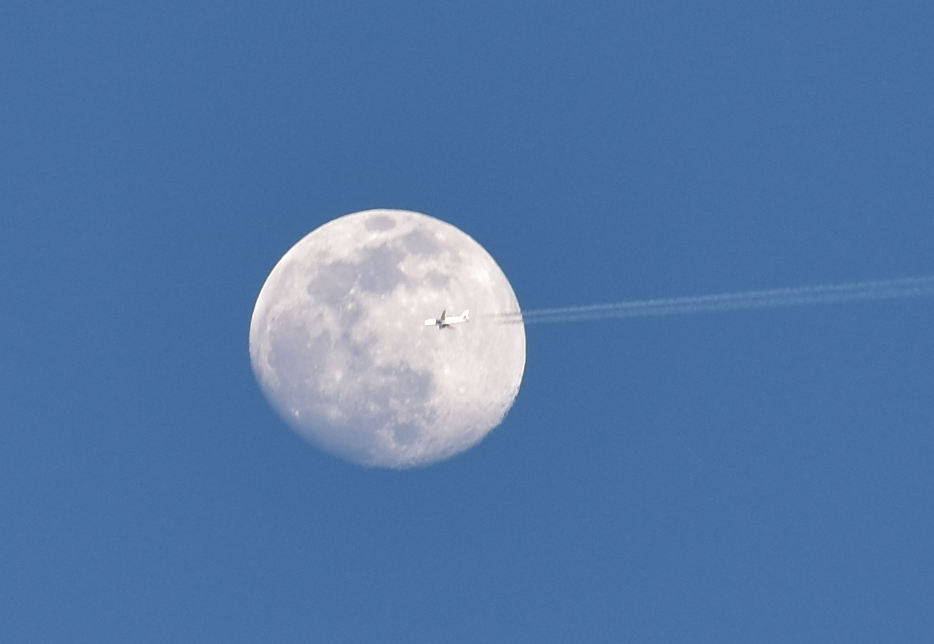 full pink moon, plane crossing moon view, delaware, sussex county
