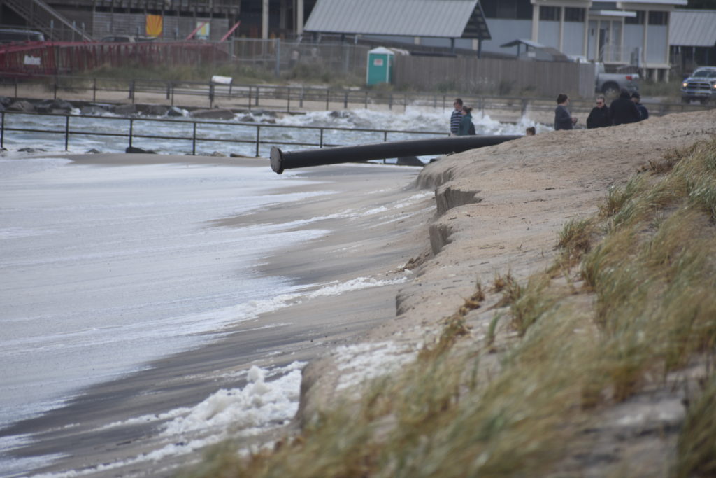 Delaware seashore state park, delaware surf fishing, indian river inlet, hurricane teddy storm surge, metal detecting, heavy surf, wave action, delmarva beaches, sussex county