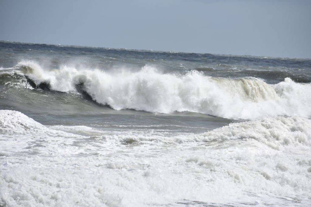 Delaware seashore state park, delaware surf fishing, indian river inlet, hurricane teddy storm surge, metal detecting, heavy surf, wave action, delmarva beaches, sussex county