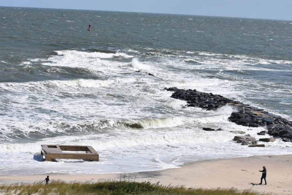 Delaware seashore state park, delaware surf fishing, indian river inlet, hurricane teddy storm surge, metal detecting, heavy surf, wave action, delmarva beaches, sussex county