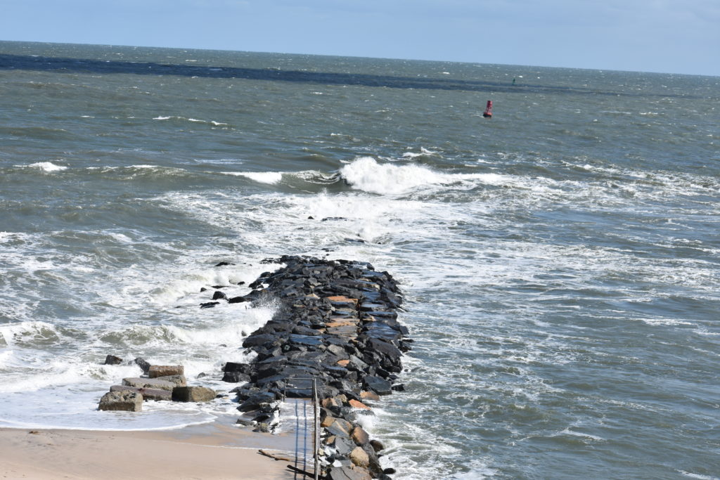 Delaware seashore state park, delaware surf fishing, indian river inlet, hurricane teddy storm surge, metal detecting, heavy surf, wave action, delmarva beaches, sussex county