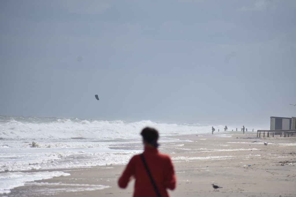 Rehoboth beach, hurricane teddy storm surge, kite boarder, huge waves, big surf, delaware surf fishing
