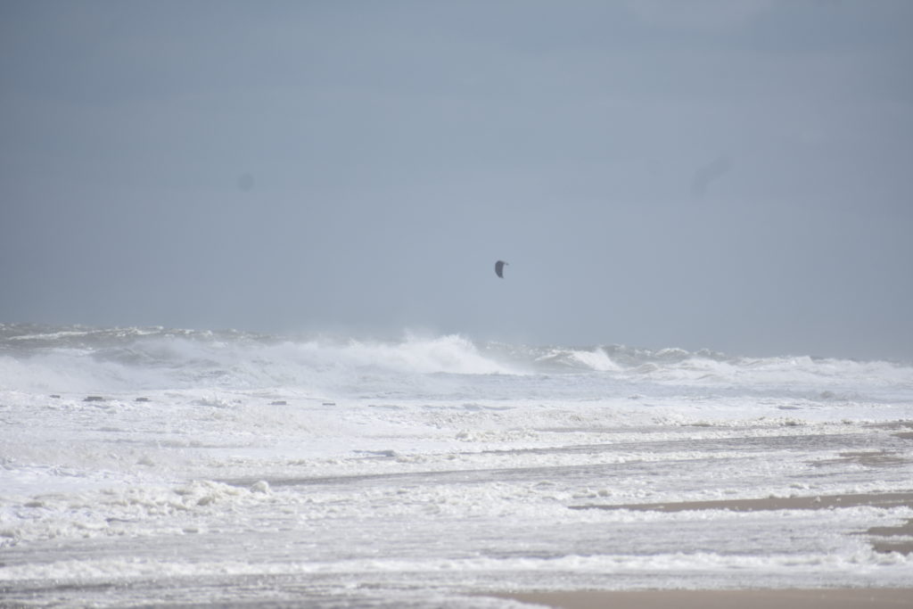 Rehoboth beach, hurricane teddy storm surge, kite boarder, huge waves, big surf, delaware surf fishing