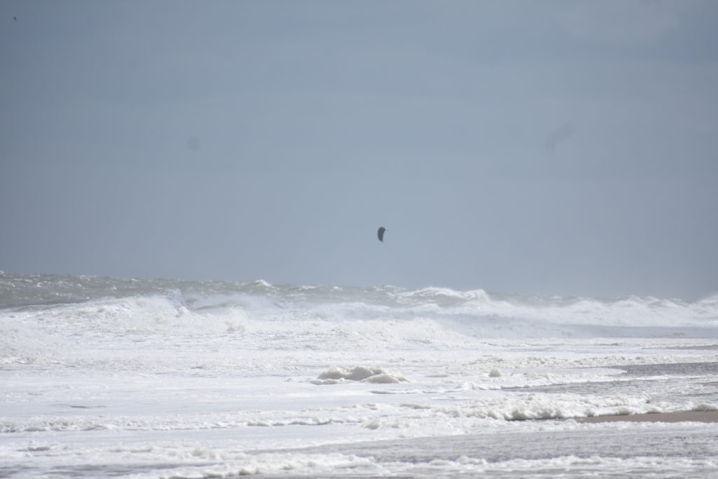 Rehoboth beach, hurricane teddy storm surge, kite boarder, huge waves, big surf, delaware surf fishing