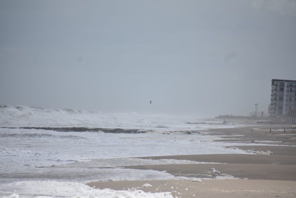 Rehoboth beach, hurricane teddy storm surge, kite boarder, huge waves, big surf, delaware surf fishing