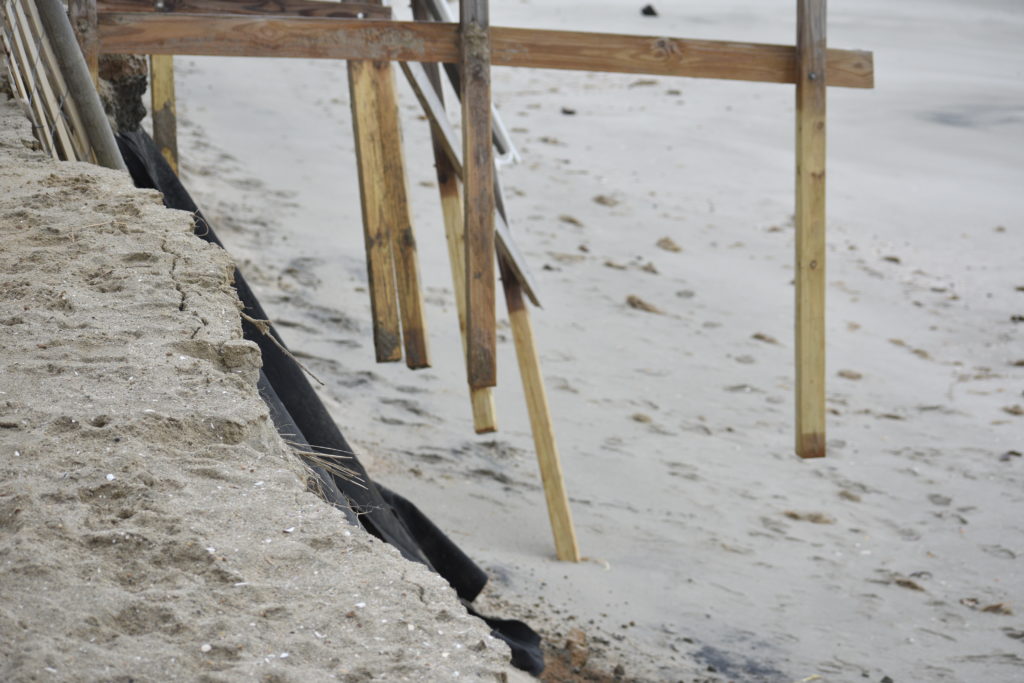 nor'easter damage, beach erosion, broadkill beach, delaware bay beach, delaware surf fishing