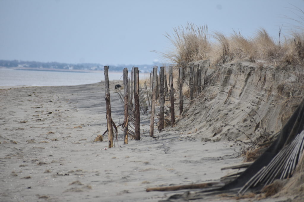 nor'easter damage, beach erosion, broadkill beach, delaware bay beach, delaware surf fishing