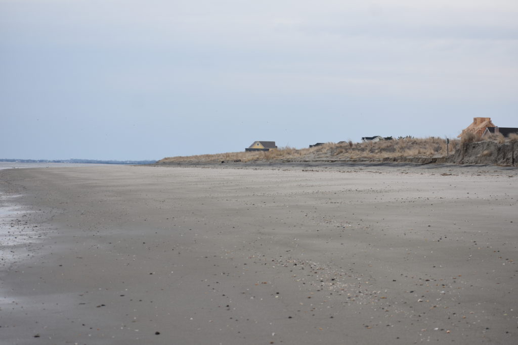 nor'easter damage, beach erosion, broadkill beach, delaware bay beach, delaware surf fishing