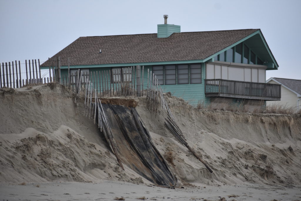 nor'easter damage, beach erosion, broadkill beach, delaware bay beach, delaware surf fishing
