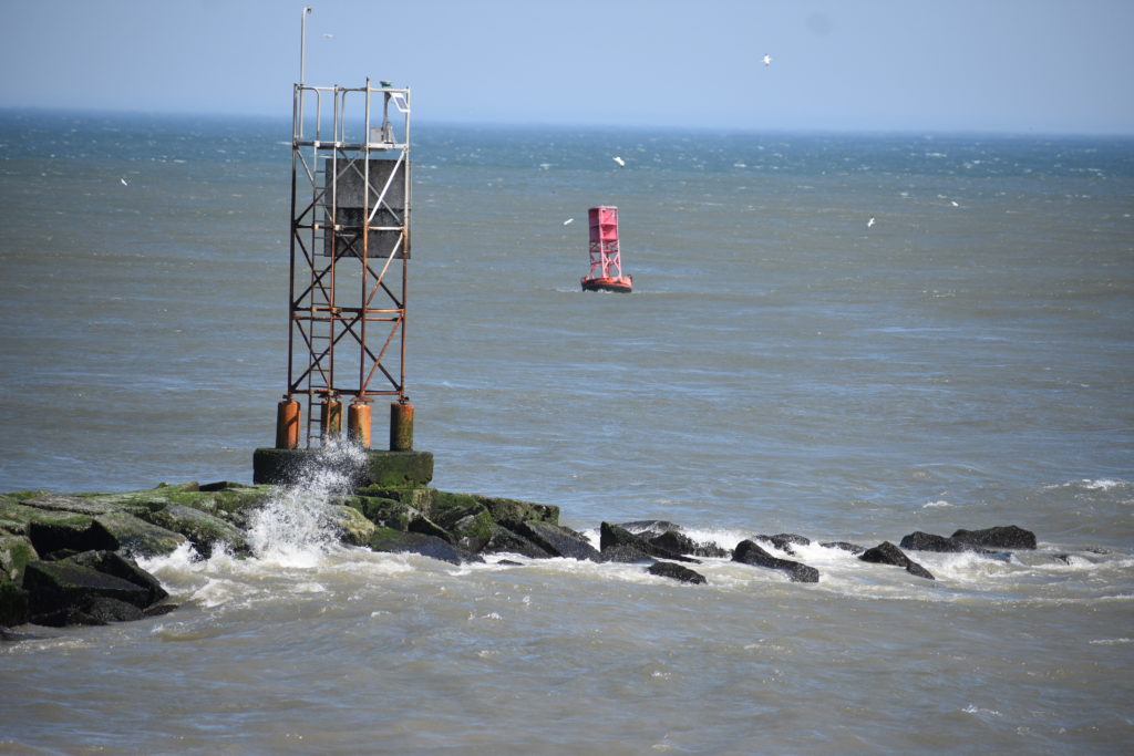 indian river inlet, south jetty, beach conditions, delaware surf fishing