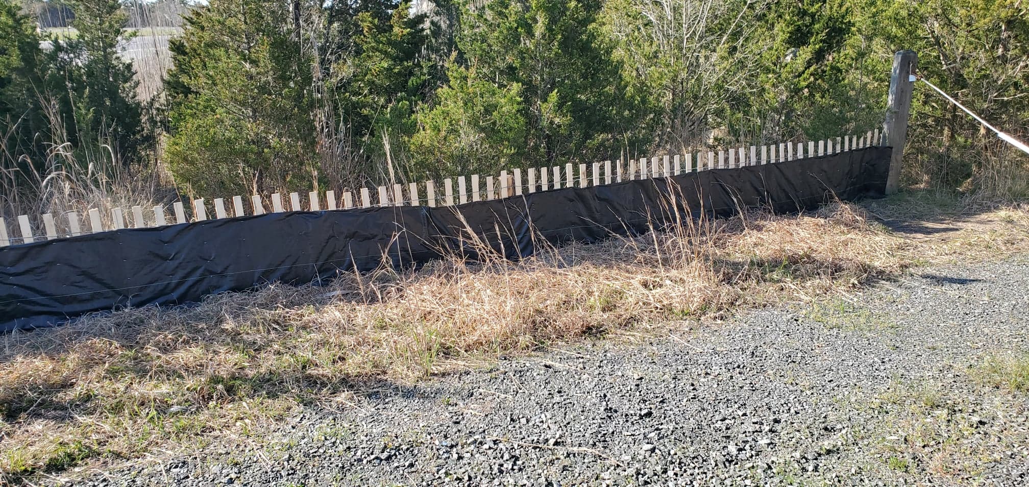 silt fabric folded in half stapled to the fencing delawaresurf