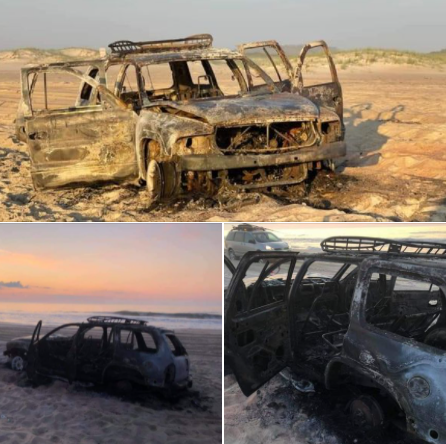 vehicle fire, Assateague Island National Seashore, air down