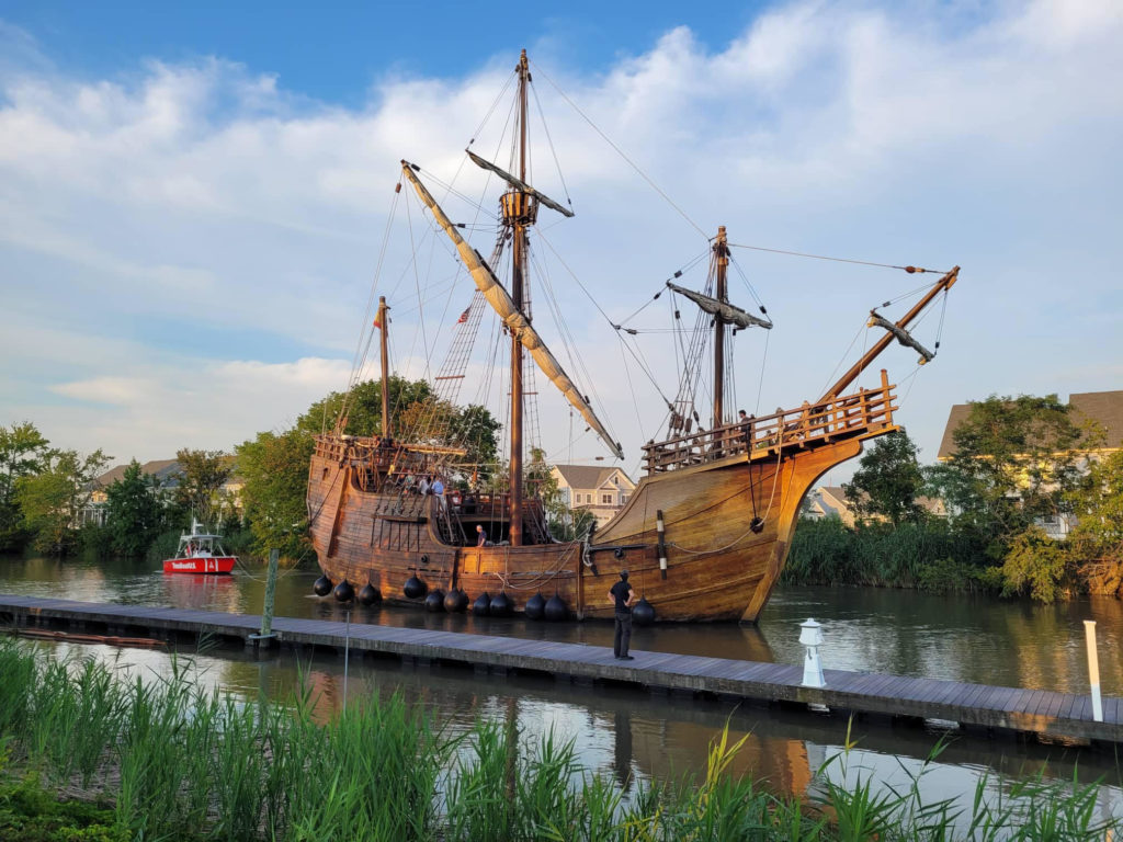 nao Santa Maria replica, towboat us, delaware city marina, delaware surf fishing , 1492, Christopher Columbus
