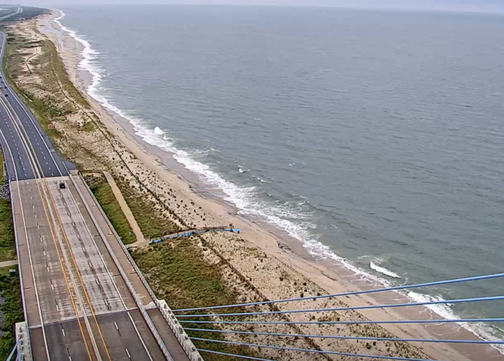 Hurricane Larry Flooding Beaches At High Tide