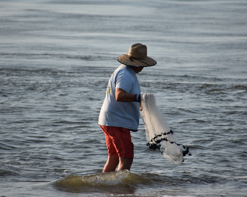 cast net, the point, bunker, menhaden, delaware surf fishing