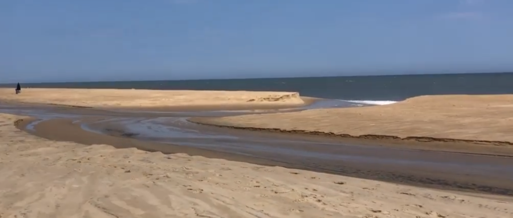fenwick island, cut run out, delaware surf fishnig, fenwick island state park, drive on flooded beaches