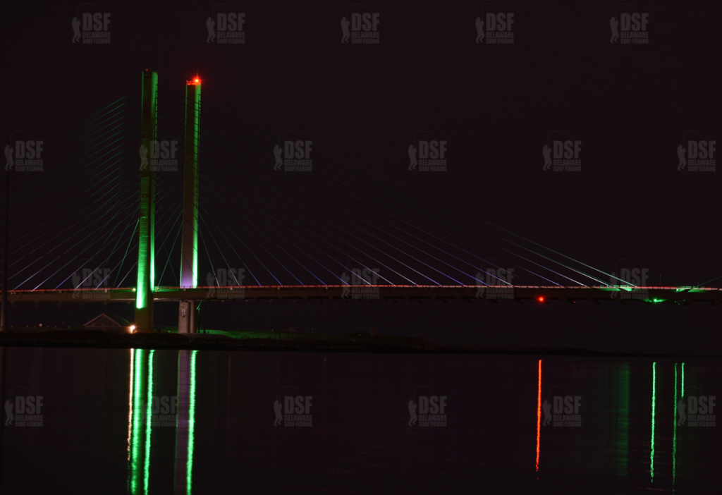 Indian river inlet bridge lights, green lights, route 1, coastal highway