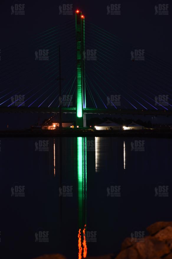 Indian river inlet bridge lights, green lights, route 1, coastal highway