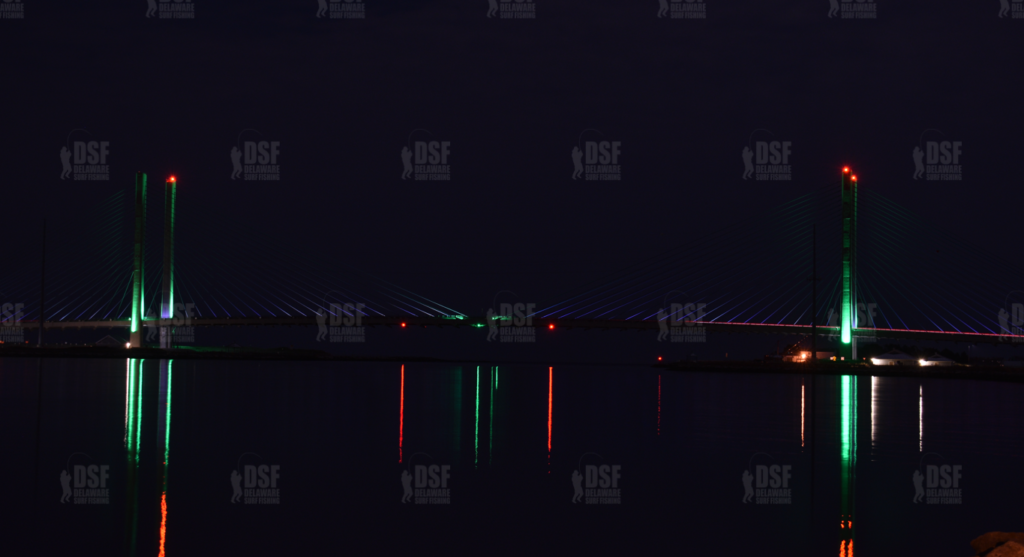 Indian river inlet bridge lights, green lights, route 1, coastal highway