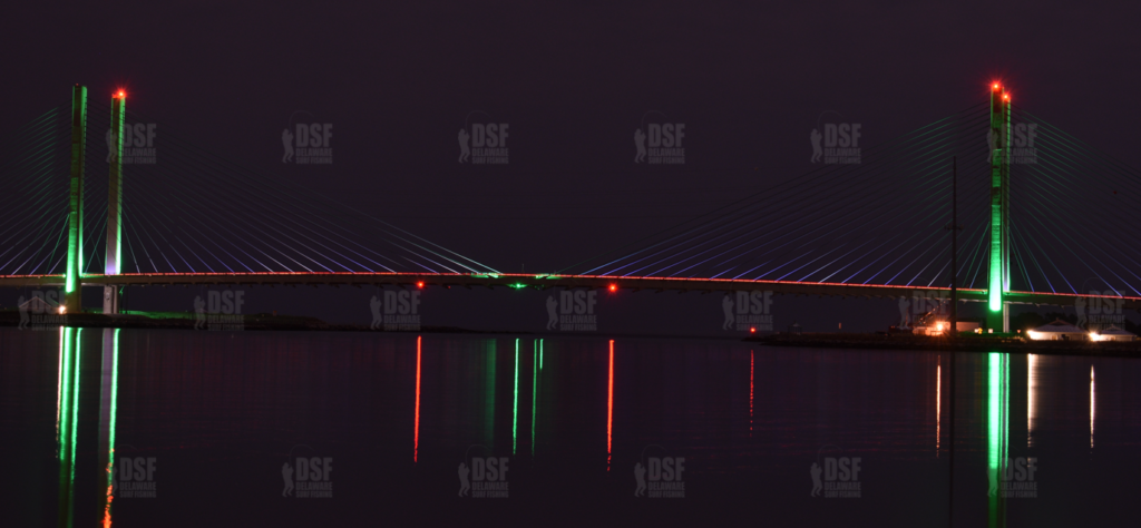 Indian river inlet bridge lights, green lights, route 1, coastal highway